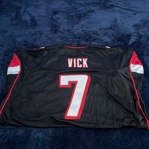 MICHAEL VICK ATLANTA FALCONS JERSEY REEBOK BLACK AUTHENTIC NFL MEN SEWN 60